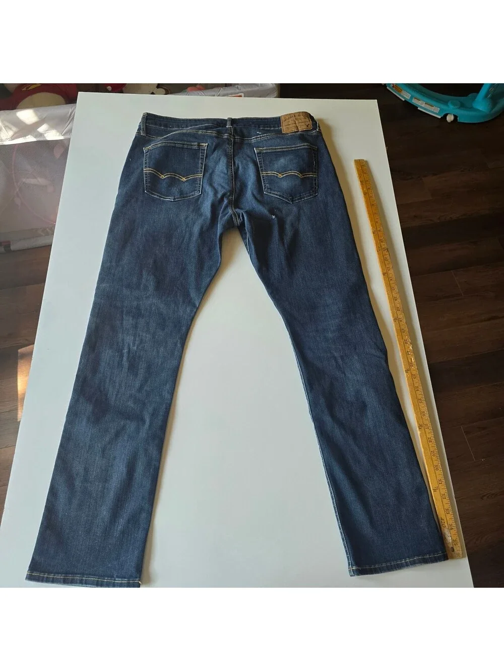 American Eagle Mens Jeans 34x32 Dark Wash Straight Stretch Denim